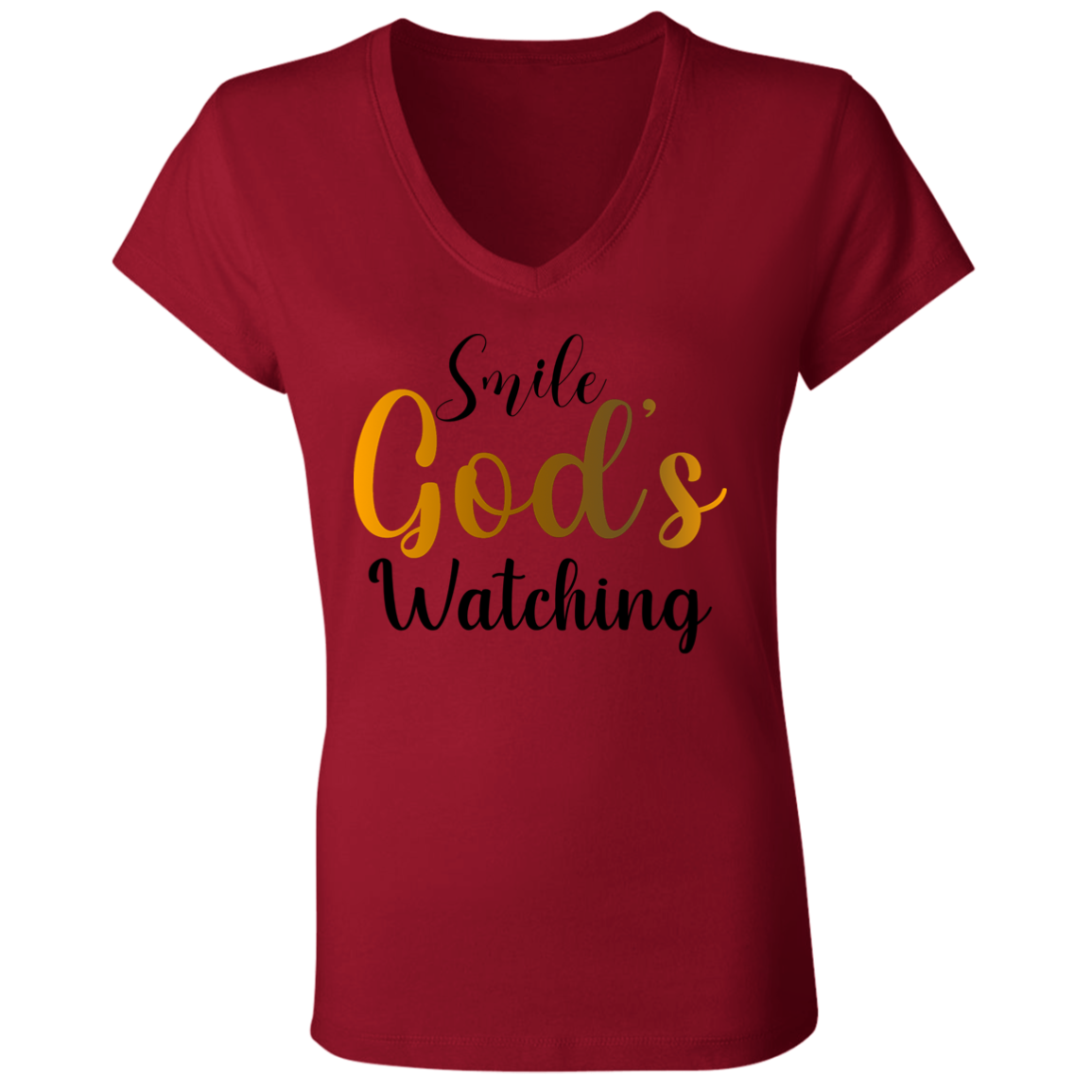 Smile Gods watching V-Neck T-Shirt