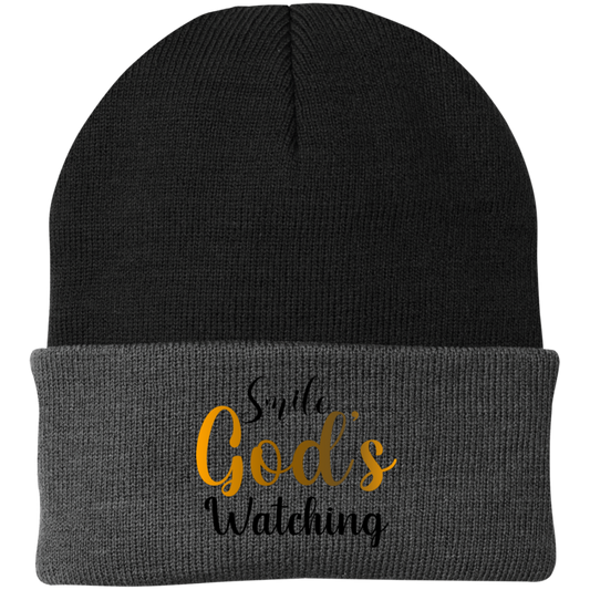 Smile Gods watching Knit Cap